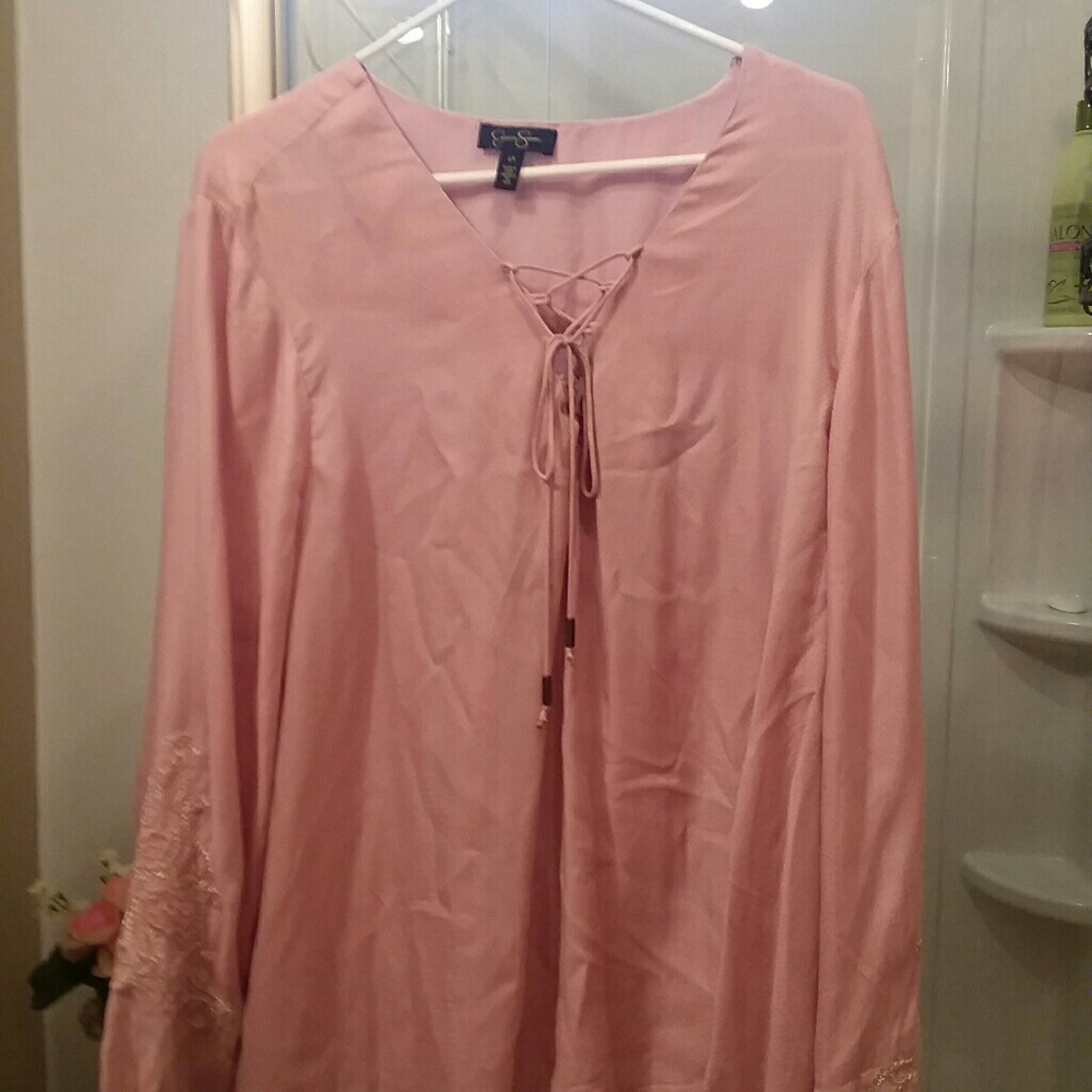 Pink long sleeve blouse